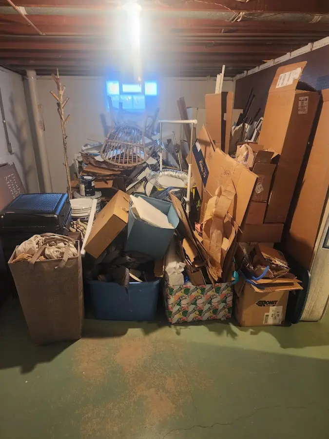 Roll-off dumpster container at job site for 15 Yard Dumpster Rental in Wilmette